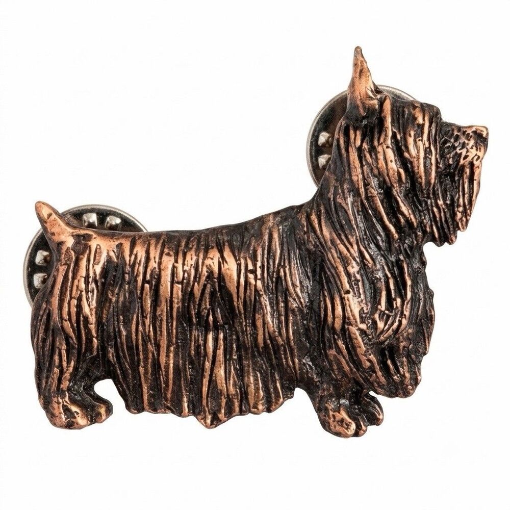 Creative Castings Scottish Silky Terrier Brooch Pin Pewter Preowned Excellent